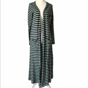 Lularoe Sarah Striped Duster Cardigan Size S Mint